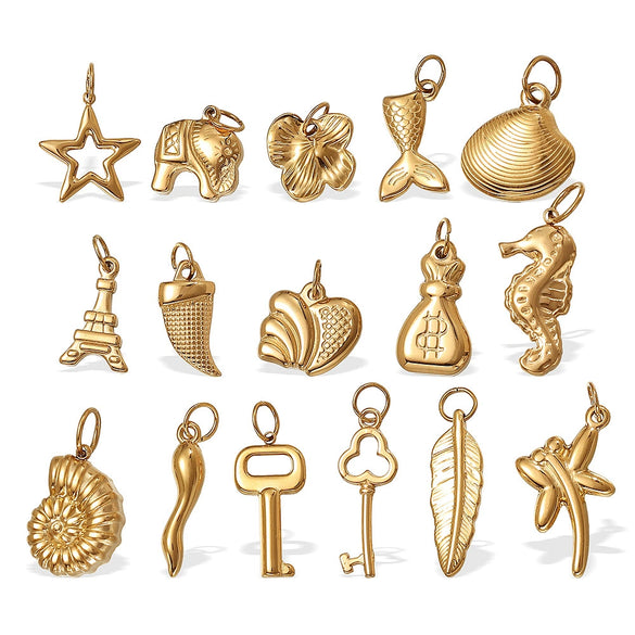 Wholesale Jewelry Marine Life Animal Zodiac 316L Stainless Steel Pendant Electroplated
