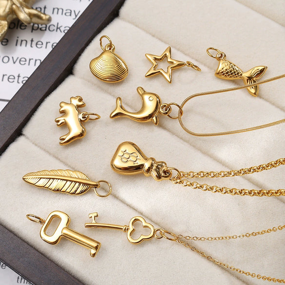 Wholesale Jewelry Marine Life Animal Zodiac 316L Stainless Steel Pendant Electroplated