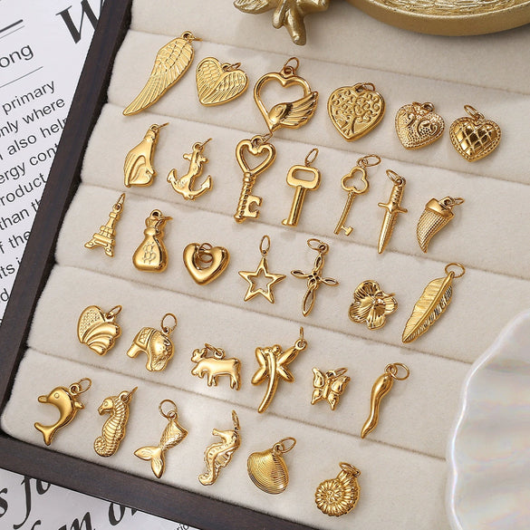 Wholesale Jewelry Marine Life Animal Zodiac 316L Stainless Steel Pendant Electroplated