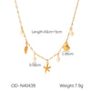 Wholesale Jewelry Marine Life Stainless Steel Shell Handmade Electroplated Pendant Necklace And Bracelet For Women