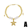 Wholesale Jewelry Marine Series Sea Turtle Starfish Copper Gold Plated Minimalist Bracelet Unisex