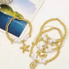 Wholesale Jewelry Marine Series Sea Turtle Starfish Copper Gold Plated Minimalist Bracelet Unisex