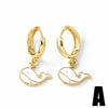 Wholesale Jewelry Marine Series Whale Shell Conch Pendant Earrings For Women Copper Electroplated
