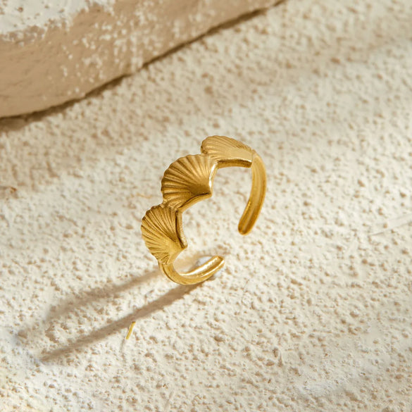 Wholesale Jewelry Marine Style Beach Simple Style Starfish Shell 304 Stainless Steel Open Rings