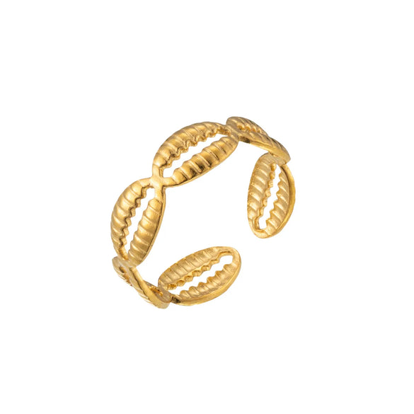 Wholesale Jewelry Marine Style Beach Simple Style Starfish Shell 304 Stainless Steel Open Rings