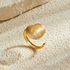 Wholesale Jewelry Marine Style Beach Simple Style Starfish Shell 304 Stainless Steel Open Rings
