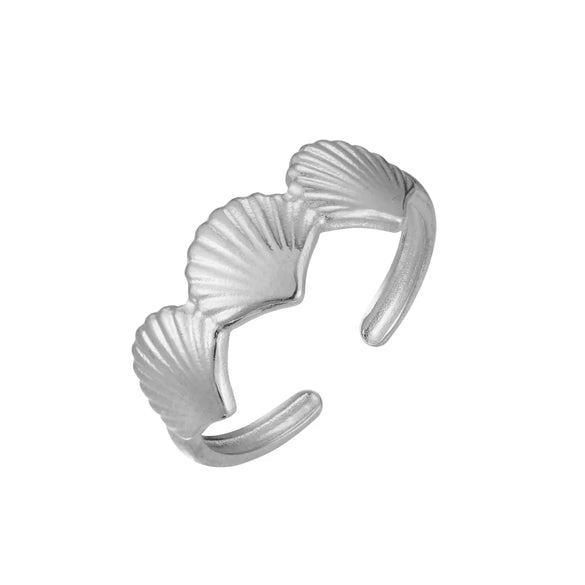 Wholesale Jewelry Marine Style Beach Simple Style Starfish Shell 304 Stainless Steel Open Rings