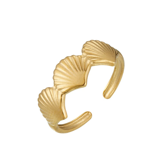 Wholesale Jewelry Marine Style Beach Simple Style Starfish Shell 304 Stainless Steel Open Rings