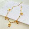 Wholesale Jewelry Marine Style Commute Starfish Dolphin Shell 201 Stainless Steel Gold Plated Anklet