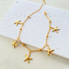 Wholesale Jewelry Marine Style Commute Starfish Dolphin Shell 201 Stainless Steel Gold Plated Anklet