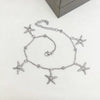 Wholesale Jewelry Marine Style Commute Starfish Dolphin Shell 201 Stainless Steel Gold Plated Anklet