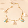 Wholesale Jewelry Marine Style Starfish Alloy Shell Anklet