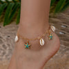 Wholesale Jewelry Marine Style Starfish Alloy Shell Anklet