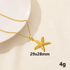 Wholesale Jewelry Marine Style Starfish Conch Shell 304 Stainless Steel Chain Pendant Necklace