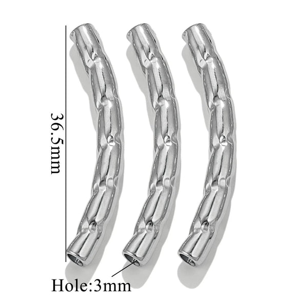Wholesale Jewelry Material Stainless Steel Plated 18K Color Retaining Embossed Tube Beads With Totem Pattern Handmade Accessories