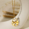 Wholesale Jewelry Medieval Style Imitation Pearl And Stainless Steel Flower Necklace With Electroplating Twist Chain For Women