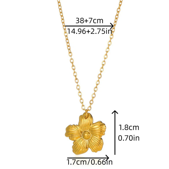 Wholesale Jewelry Medieval Style Imitation Pearl And Stainless Steel Flower Necklace With Electroplating Twist Chain For Women