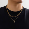 Wholesale Jewelry Men's Hiphop Style Alloy Geometric Pendant Necklace Handmade