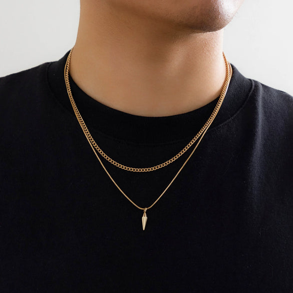 Wholesale Jewelry Men's Hiphop Style Alloy Geometric Pendant Necklace Handmade