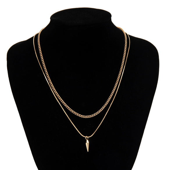Wholesale Jewelry Men's Hiphop Style Alloy Geometric Pendant Necklace Handmade