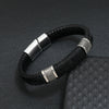 Wholesale Jewelry Men's Leather Alloy Bracelet Retro Geometric Handmade