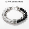 Wholesale Jewelry Men's Punk Style Frosted Stone Geometric Oil Treated Bracelet