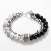 Wholesale Jewelry Men's Punk Style Frosted Stone Geometric Oil Treated Bracelet