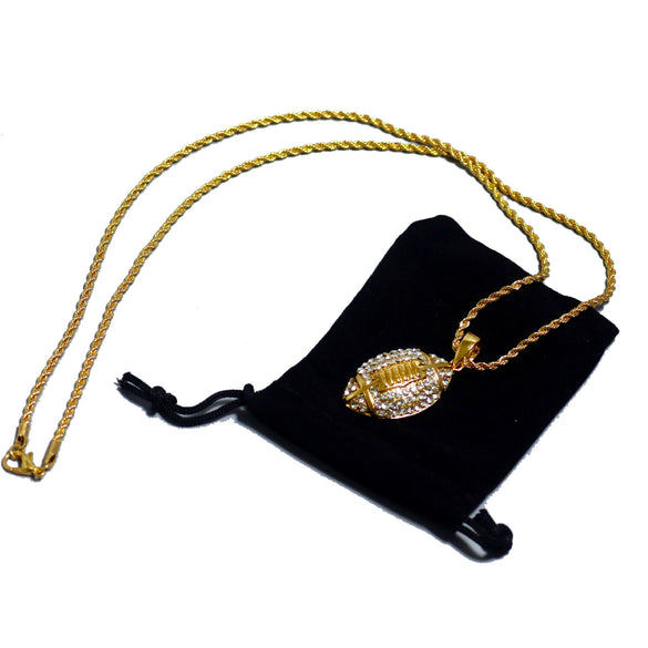 Wholesale Jewelry Men's Rugby Pendant Necklace Alloy With Diamond And Geometric Design