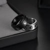 Wholesale Jewelry Men's Stainless Steel Rotating Decompression Ring With Letters Numbers Text Electroplated
