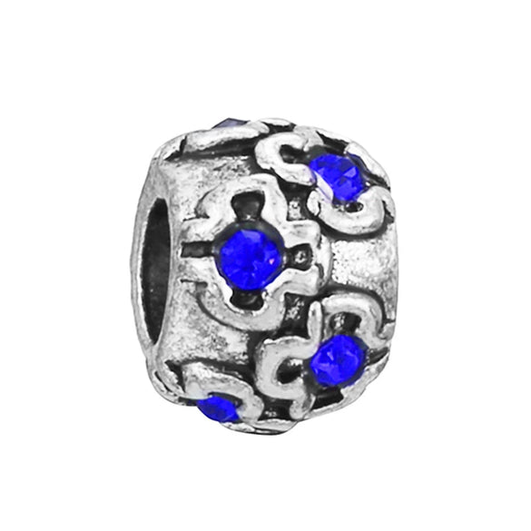 Wholesale Jewelry Metal Alloy Bracelet Accessories Doublesided Diamond Large Hole Beads Hand Ornaments Ocean Star Cutout Loose Beads With Totem Pattern Electroplating Treatment