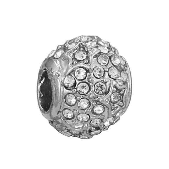 Wholesale Jewelry Metal Alloy Bracelet Accessories Doublesided Diamond Large Hole Beads Hand Ornaments Ocean Star Cutout Loose Beads With Totem Pattern Electroplating Treatment