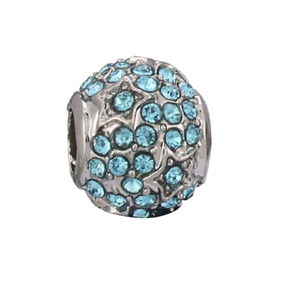 Wholesale Jewelry Metal Alloy Bracelet Accessories Doublesided Diamond Large Hole Beads Hand Ornaments Ocean Star Cutout Loose Beads With Totem Pattern Electroplating Treatment