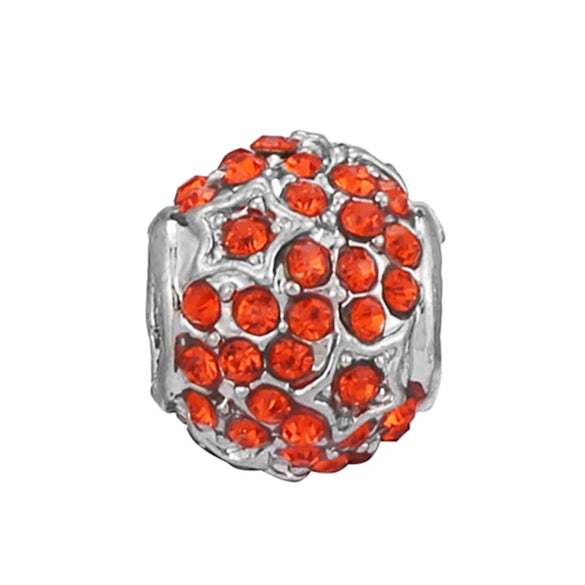 Wholesale Jewelry Metal Alloy Bracelet Accessories Doublesided Diamond Large Hole Beads Hand Ornaments Ocean Star Cutout Loose Beads With Totem Pattern Electroplating Treatment