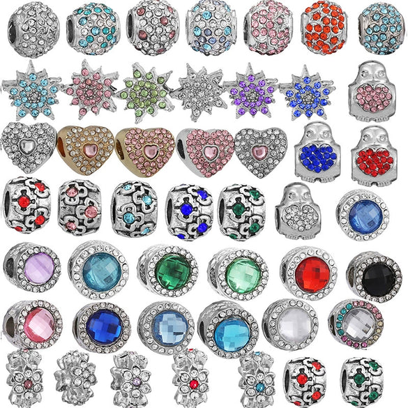 Wholesale Jewelry Metal Alloy Bracelet Accessories Doublesided Diamond Large Hole Beads Hand Ornaments Ocean Star Cutout Loose Beads With Totem Pattern Electroplating Treatment