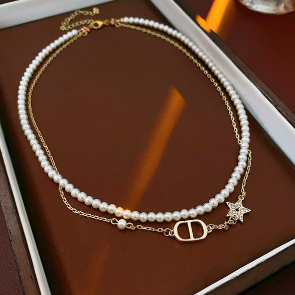 Wholesale Jewelry Metal Alloy Copper Geometric Letters Numbers Text Electroplating Clavicle Chain Necklace For Women
