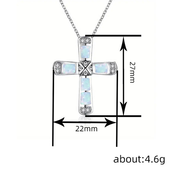 Wholesale Jewelry Metal Alloy Imitation Opal Geometric Zirconia Elegant Women's Necklace