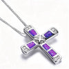 Wholesale Jewelry Metal Alloy Imitation Opal Geometric Zirconia Elegant Women's Necklace