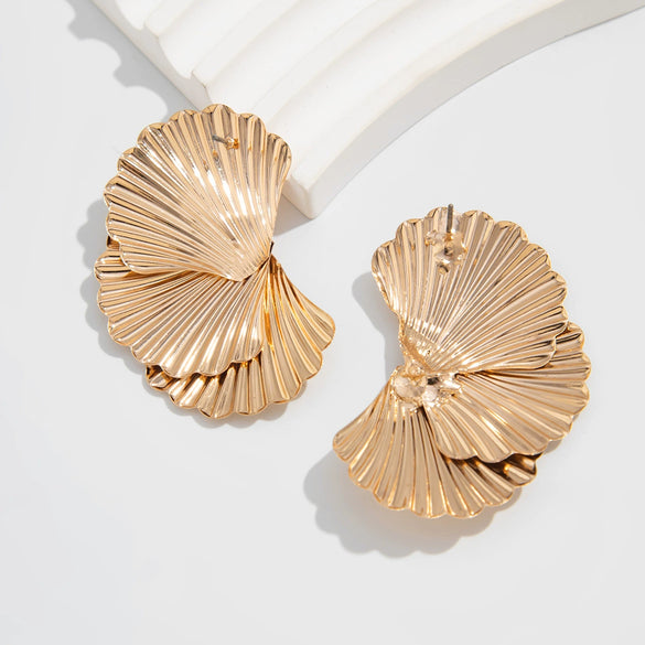 Wholesale Jewelry Metal Geometric Electroplating Highend Minimalist Women's Earrings