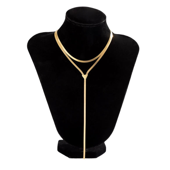 Wholesale Jewelry Metal Snake Bone Chain Geometric Style Electroplating Necklace For Women