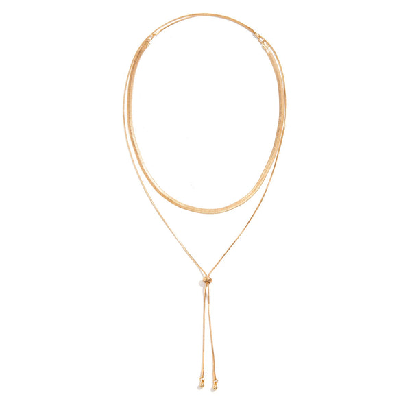 Wholesale Jewelry Metal Snake Bone Chain Geometric Style Electroplating Necklace For Women