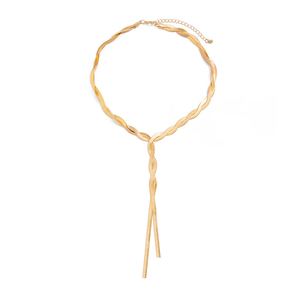 Wholesale Jewelry Metal Snake Bone Geometric Electroplating Yshaped Necklace For Women