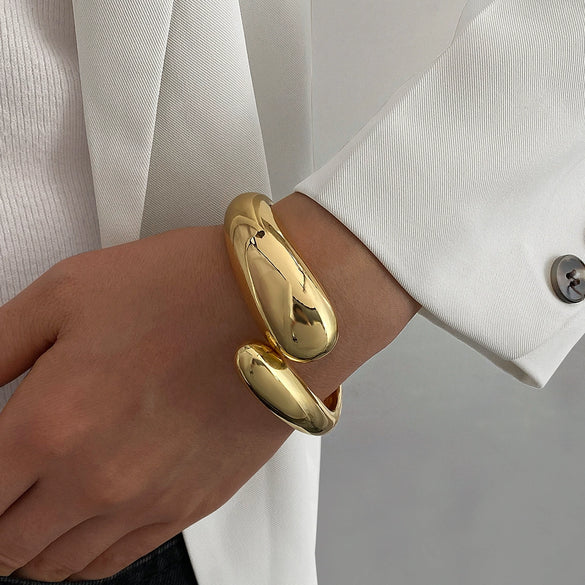 Wholesale Jewelry Metal Wind Geometric Opening Smooth Bracelet Alloy Electroplating Women's Unisex