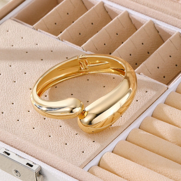 Wholesale Jewelry Metal Wind Geometric Opening Smooth Bracelet Alloy Electroplating Women's Unisex