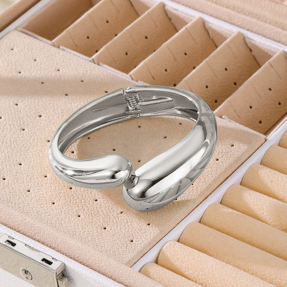 Wholesale Jewelry Metal Wind Geometric Opening Smooth Bracelet Alloy Electroplating Women's Unisex