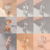 Wholesale Jewelry Micro-inlaid White Zircon Wave Copper Ring Gooddiy