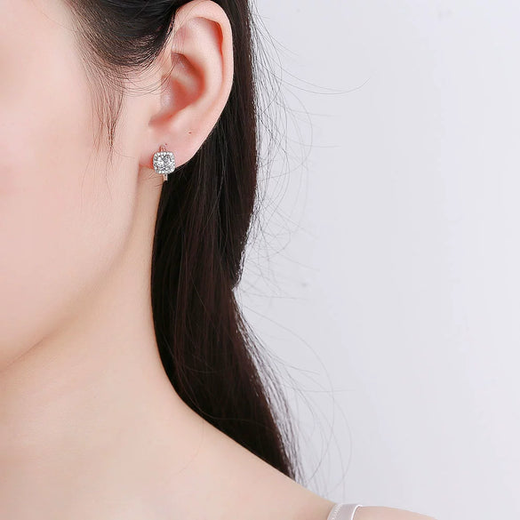 Wholesale Jewelry Microinlaid Zircon Geometric Copper Electroplated Earring