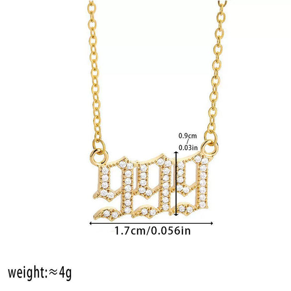 Wholesale Jewelry Microinlay Copper Pendant Necklace With Letters Numbers Text For Women