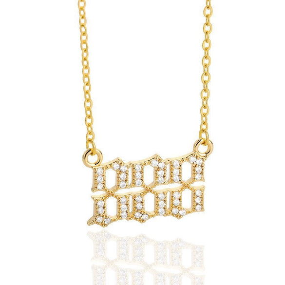 Wholesale Jewelry Microinlay Copper Pendant Necklace With Letters Numbers Text For Women