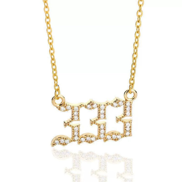 Wholesale Jewelry Microinlay Copper Pendant Necklace With Letters Numbers Text For Women
