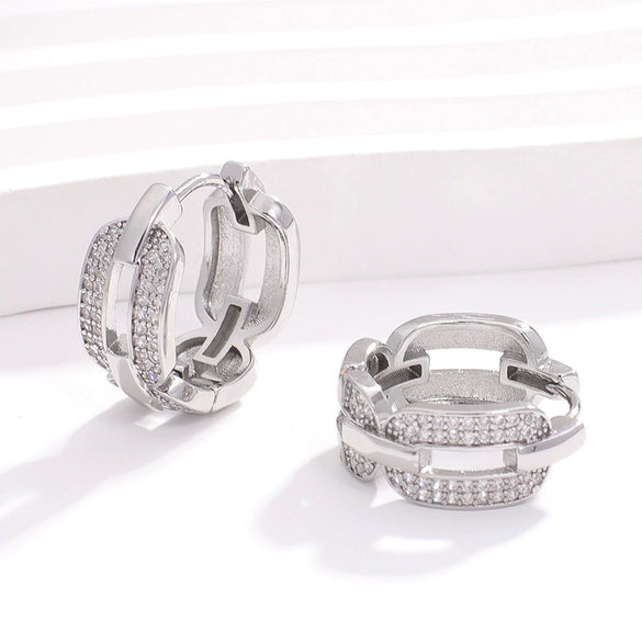 Wholesale Jewelry Micropaved Zirconia Earrings Copper Electroplating Style For Women